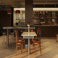 Vitrine à pain personnalisée en bois massif, comptoir de présentation de pâtisseries en métal facile à nettoyer, vitrine de boulangerie pour la vente au détail