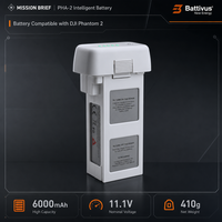 بطارية طيران ذكية 11.1 فولت 6000 مللي أمبير في الساعة PHA-2 بديلة لطائرة DJI Phantom 2 Vision Plus بدون طيار، حزمة بطارية ليثيوم بوليمر عالية السعة