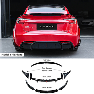 Venta al por mayor Kit de carrocería Material ABS parachoques labio difusor divisor esquinas parachoques delantero alerón trasero ala para Tesla Modelo <span class=keywords><strong>3</strong></span> Highland - Product Image 6
