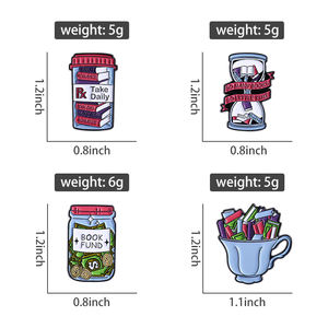 So viele Bücher so wenig Zeit Emaille Pin Lese liebhaber Metall Brosche Revers Rucksack Abzeichen Schmuck Geschenk Großhandel - Product Image 6
