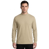 T-shirt à manches longues pour homme, col rond, coupe décontractée, tissu élastique doux, style streetwear, usage quotidien, OEM ODM personnalisé