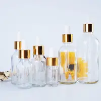 Frasco de vidro transparente para cosméticos, garrafa de vidro para cosméticos 5ml 10ml 20ml 50ml 100ml 200ml