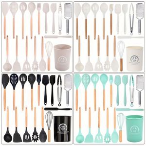 Accesorios de Cocina, Juego de Utensilios de Cocina de 14 Piezas, Ecológicos, Certificados por LFGB, de Silicona con Mango de Madera, Resistentes al Calor - Product Image 5