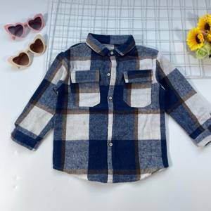 Yiwu Ruidian Casual Tricoté Flanelle Plaid Surchemises pour 2-7Y Garçons et Filles Automne Enfants Vêtements avec Revers Chemises Tenues - Product Image 2