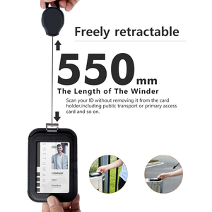 Casekey Work Card Holders With Rope Pasjeshouder ID Card Cover ID Badge Holder With Lanyard <b>Name</b> <b>Tag</b> Staff Business Card Case - Product Image 3