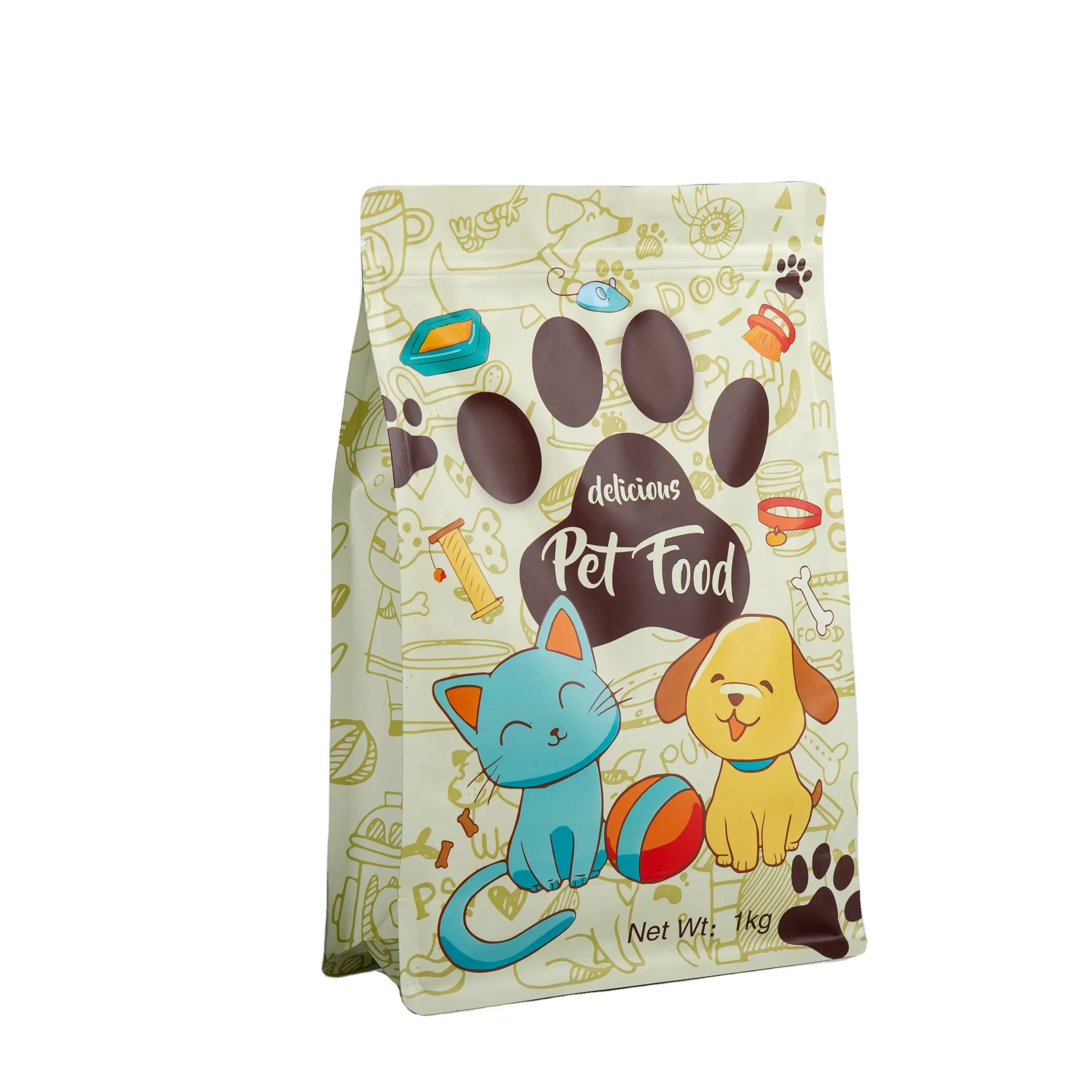Sacchetto di cibo per cani fornitore di sacchetti di imballaggio per impieghi gravosi sacchetto di mylar in foglio di alluminio OEM con stampa personalizzata del logo