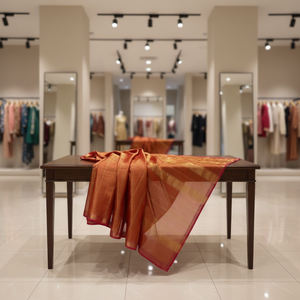 Robe Saree en Coton Cardé Croisé Écologique à Séchage Rapide Imprimée pour Filles/Femmes Légère pour Mariages/Occasions Spéciales 370 - Product Image 1