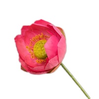 Tige de fleur de lotus artificielle faite à la main, fausse branche de lys d'eau pour décorations florales pour Noël, rentrée scolaire, boutiques