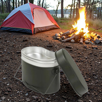 Ensemble de cuisine de camping portable tactique en aluminium pliable imperméable de 1,2 L pour toutes les saisons, boîte à lunch, boîte en étain, ustensiles de cuisine pour la randonnée