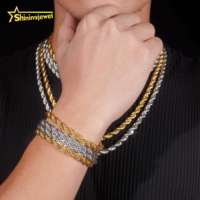 Bijoux fantaisie corps chaîne plaqué or Hip Hop 6MM chaîne de corde en acier inoxydable avec fermoir Moissanite GRA certifié