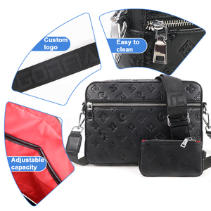 <span class=keywords><strong>Sacoche</strong></span> Messager en <span class=keywords><strong>Cuir</strong></span> de Haute Qualité pour Hommes, Sac Bandoulière Personnalisé avec Bouton Vintage et Lettre Décorative, Style National pour Robe d'Été - Product Image 5