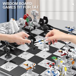 Modèle d'échecs international sur le thème des étoiles blocs de construction éducatifs Warsing ensembles de navires de film jouets en damier pour les enfants - Product Image 5