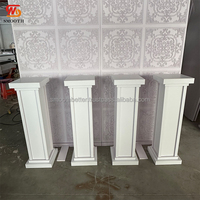 Colonnes romaines lisses pour mariage, socles de gâteau blancs en PVC acrylique, décoration d'allée, pilier, support de fleurs