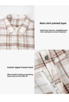 Ensemble deux pièces à carreaux en lin rétro jupe trapèze à la mode et chemise droite taille ensemble de printemps avec haut tissé ensembles élégants