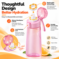 Bouteille d'hydratation personnalisée avec anneaux aromatiques 650ml 750ml, sans BPA, bouteille d'eau de sport OEM ODM