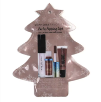 Sac d'emballage en plastique festif de forme personnalisée, très vendu, pour kit de beauté de Noël et stockage d'échantillons cosmétiques