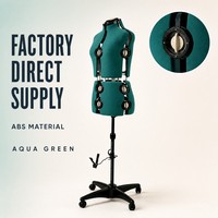 Mannequins de couture et de modélisme en ABS réglables, buste féminin, vert aqua, pour la vente en gros et l'approvisionnement en vrac
