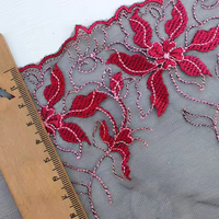 Zèle romantique fleur dentelle garniture bordure dentelle coupe pour la mode faisant robe tissu