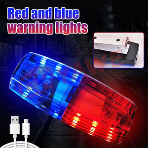 สัญญาณไฟจราจร LED พลังงานแสงอาทิตย์ IP68ไฟเตือนสีแดงสีน้ำเงิน - Product Image 6