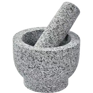 Mortiers en granit noir naturel et <span class=keywords><strong>pestal</strong></span> ail gingembre presse broyeur ustensiles de cuisine 100% mortier en pierre de marbre naturel avec ensemble de pilon - Product Image 3