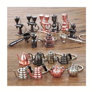 New Style Mini Coffee Appliance Keychain Metal 3D Coffee Keychain Personalized Key Ring <b>Custom</b> - Product Image 1