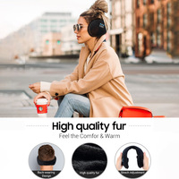 Casque audio sans fil intelligent à réduction de bruit active 5.4, circum-auriculaire, pour le sport, avec écouteurs en velours – Chaud pour l'hiver