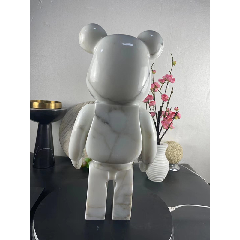 Медведь из натурального мрамора для украшения дома, подарок ручной работы из мрамора