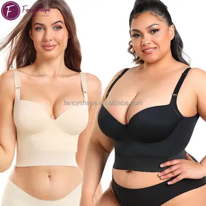 FancyShape Bra Push Up penuh untuk wanita, Bra Push Up berbantalan Bustier atas pinggang tinggi Cup besar