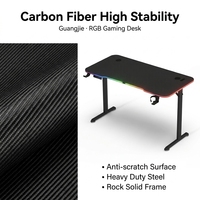 Bureau de Gamer AOR A1 Modèle Nouvelle Version Améliorée avec Design Robuste - Bureau Gaming Entièrement Noir pour le Télétravail