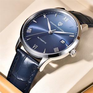 Montre mécanique automatique Pagani Design, cadran rond de 40 mm, montre pour homme avec fonction calendrier, boîtier en acier inoxydable, bracelet en cuir - Product Image 3