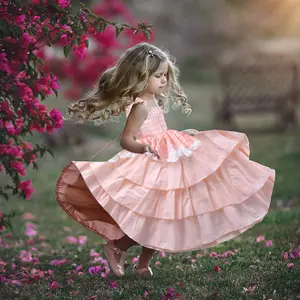 Прямая поставка, лето 2020, детское клетчатое платье для маленьких девочек с рукавами-летячими, милое розовое платье принцессы с юбкой-пачкой, длинное платье