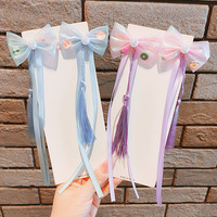 Pince à cheveux en métal faite à la main, style petite princesse, avec nœud vintage, pour fille portant un Hanfu, coloris violet, tendance sur internet