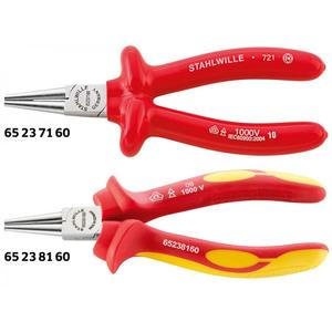 STAHLWILLE-Pince à bec rond 65237160 VDE, courte-Pince isolée EAN 4018754036820 1000V PINCE ET COUPE ISOLÉES - Product Image 1