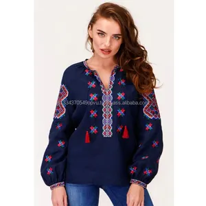 Exklusive alte Tradition bestickt moderne & bequeme ukrainische Frauen bluse böhmisches ethnisches Hemd Boho Chic Bauern oberteil