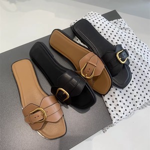 Sandalias Planas Casuales con Hebilla para Mujer, Estilo Babucha, Sandalias Planas Cómodas de Verano para Mujer - Product Image 6