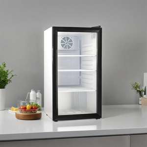 Refrigerador pequeño con puerta de vidrio, refrigerador compacto de <span class=keywords><strong>90</strong></span> <span class=keywords><strong>litros</strong></span> para el hogar, refrigerador con pantalla de refrigeración para bebidas - Product Image 2