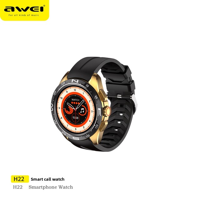 Awei Uwear Smart Watch H22 IPS Blood Pressure Blood Oxygen Heart Rate Monitoring NFC Call Function IP68 Waterproof Square Design
