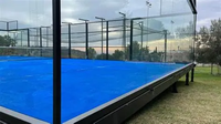 Terrain de padel modulaire 20x10m, design panoramique, sans béton, base réglable, installation rapide pour le Moyen-Orient