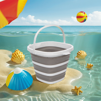 Ember multifungsi portabel lipat plastik, ember air dapat dilipat untuk pel dan ikan pantai