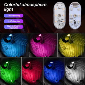 Lampe de lecture LED sans fil à capteur tactile pour voiture, multicolore, rechargeable par USB, mini lampe de toit intérieure, accessoire - Product Image 6