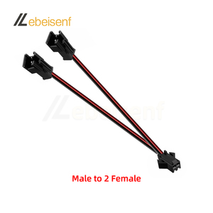 Cavo di alimentazione striscia LED JST SM 2P maschio femmina cablaggio di connessione da 1 a 2 2.54mm passo 0.6M 1M 2M cavo di prolunga 2 Pin 22AWG - Product Image 6