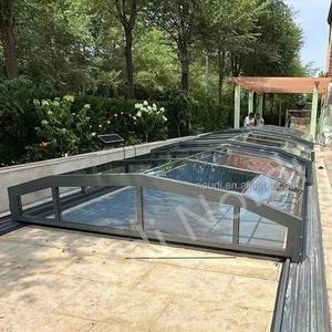 طقم حمام سباحة من الألومنيوم قابل للسحاب كهربائي حديث ، طقم غرفة شمسية من الزجاج المقسى ، حمامات سباحة خارجية ، إطار من سبائك الألومنيوم كوة - Product Image 5
