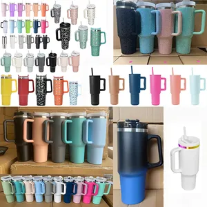 Màu đen và bé màu xanh da báo in 50 40 oz Tumblers bò in khắc logo 40 oz 30oz 20oz Tumbler du lịch cà phê Mug Cup Bling