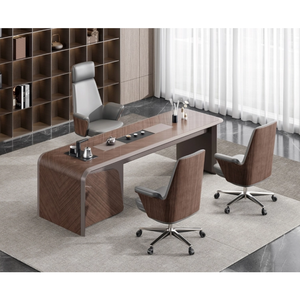 लक्जरी आधुनिक लकड़ी कंप्यूटर कार्यालय टेबल उच्च गुणवत्ता वाली छत प्रबंधक कार्यकारी घर कार्यालय डेस्क लक्जरी लकड़ी के फर्नीचर - Product Image 4