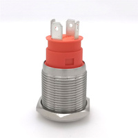 Interrupteur à bouton-poussoir en acier inoxydable métallique 12 volts haute intensité 10A 19 mm étanche IP67