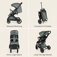 Coches Para Bebes. Poussette de voyage légère pliante pour poussette de bébé Prix d'usine Poussette compacte Landau