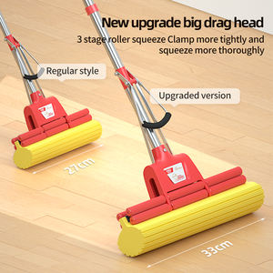 KOOCCA ローラースポンジモップ、吸水性リフィル3個付き、セルフスクイーズスポンジモップ、PVAスポンジモップ、超吸収性フロアクリーニングクリーナー - Product Image 1