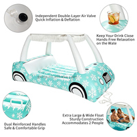 Bâche en maille amovible en PVC pour piscine gonflable, transat aquatique d'été pour 2 personnes, radeau gonflable pour voiture avec supports