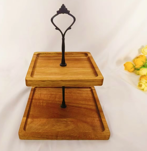 Présentoir à gâteaux à plusieurs niveaux en bois, style ferme moderne, le plus vendu, idéal pour les fêtes et le thé - Product Image 5