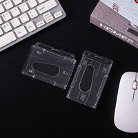 Porta Tarjetas de Visita Minimalista, Doble Cara, Transparente, de Plástico PC/PS/ABS, para Tarjetas de Identificación, Control de Acceso, Porta Credenciales